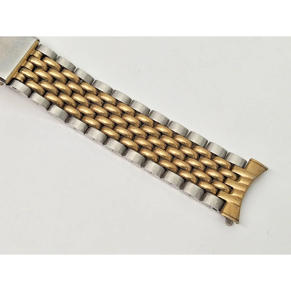 Vtg Spidel Beads of Rice Two Tone 10k RGP Stainless Steel Watch Bracelet 19 mm